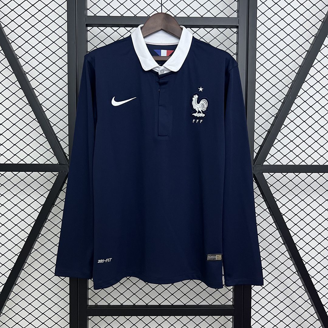 2014 France Home Retro Long Sleeve Shirt